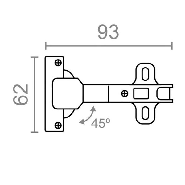 BLISTER BISAGRA CAZOLETA 45º BC09 35mm ZN EDM - Imagen 3