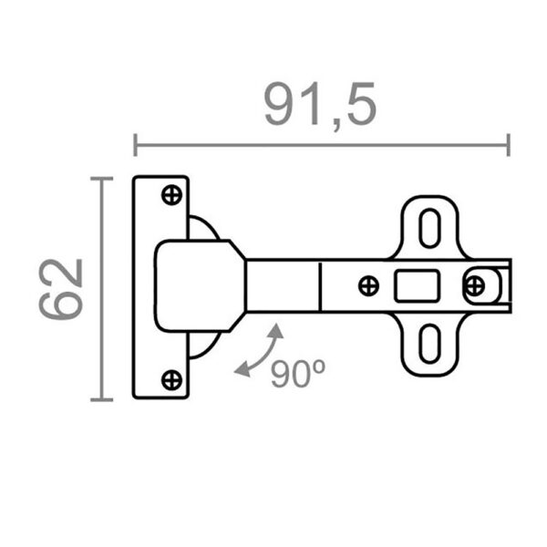 BLISTER BISAGRA CAZOLETA 90º RINCONERA BC12 ZN EDM - Imagen 3