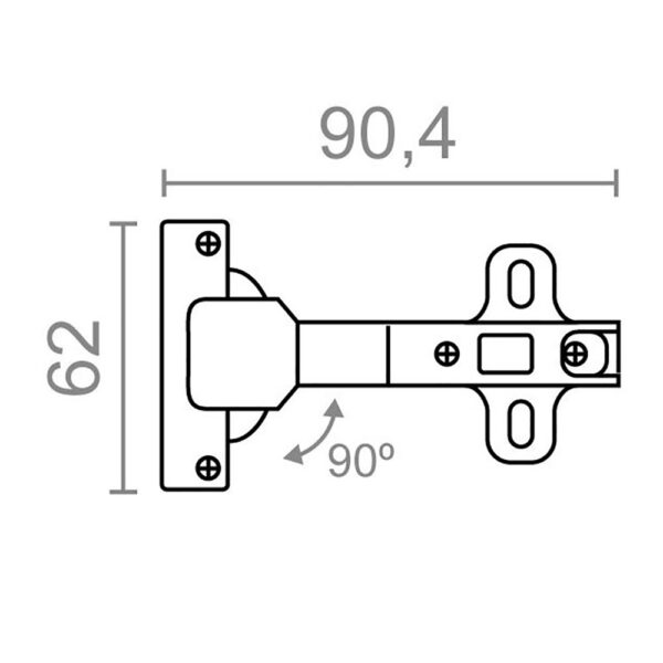 BLISTER BISAGRA CAZOLETA 90º PISTON RINCONERA BC13 ZN EDM - Imagen 3