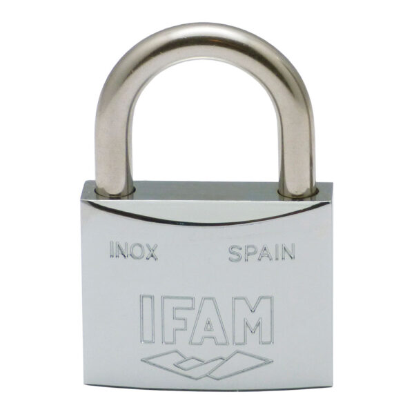 CANDADO INOX. 40 INOXIDABLE 40mm CON 2 LLAVES. ARCO NORMAL. IFAM