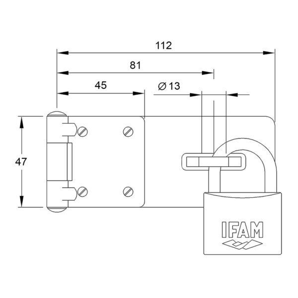 PORTACANDADO PC420 ACERO 112x47mm Ø13mm. IFAM - Imagen 3