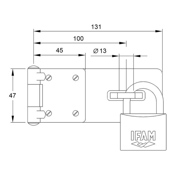 PORTACANDADO PC430 ACERO 131x47mm Ø13mm. IFAM - Imagen 3