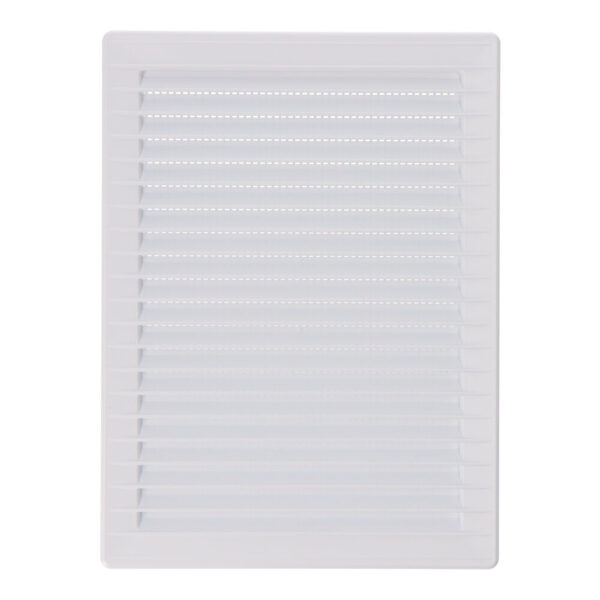 REJILLA VENTILACÍÓN RECTANGULAR EMPOTRABLE MOSQUITERA ABS 137x207mm BLANCO