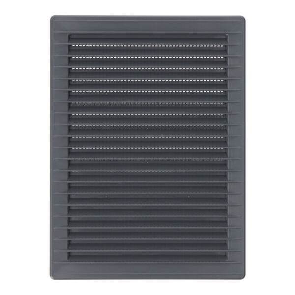 REJILLA VENTILACÍÓN RECTANGULAR EMPOTRABLE CON MOSQUITERA ABS 135x205mm GRIS