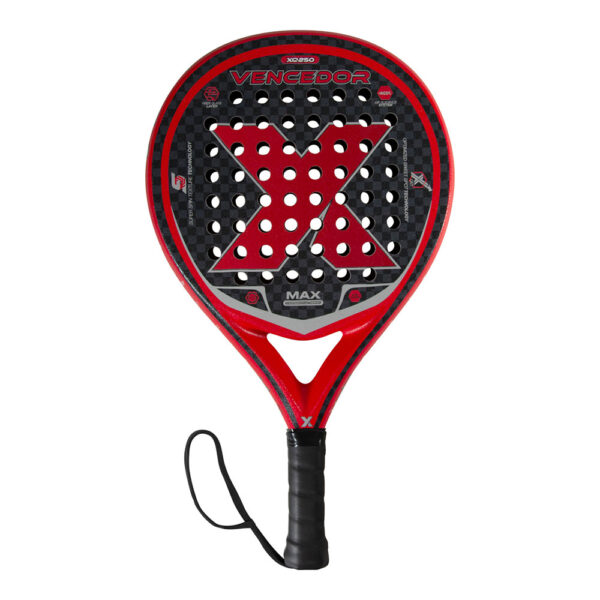 PALA DE PADEL COLOR ROJO, 37x26x3,5cm, 360g