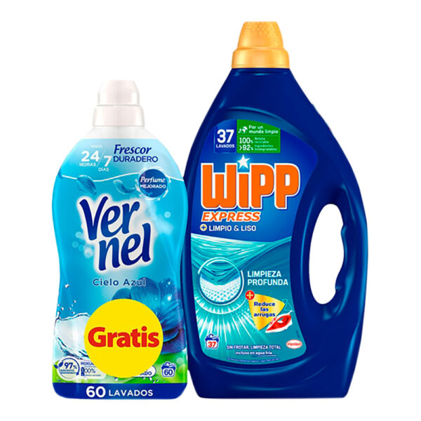 PACK DETERGENTE WIPP GEL LIMPIO LISO 35 + VERNEL 60 LAVADOS