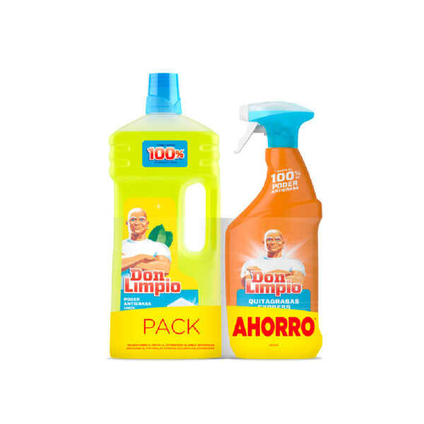 PACK DON LIMPIO LIMÓN 1300 ml + PISTOLA COCINA 720 ml