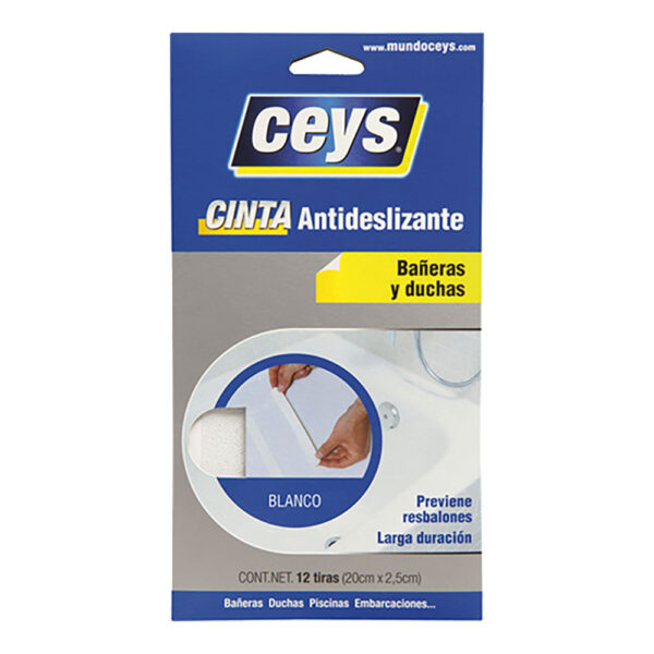 CEYS TIRAS ANTIDESLIZ BAÑERAS BLANCO 507614