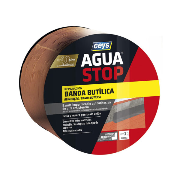 AGUASTOP BANDA IMPERMEABLE. BUTILO TEJA 10cm x 10m 901006 CEYS