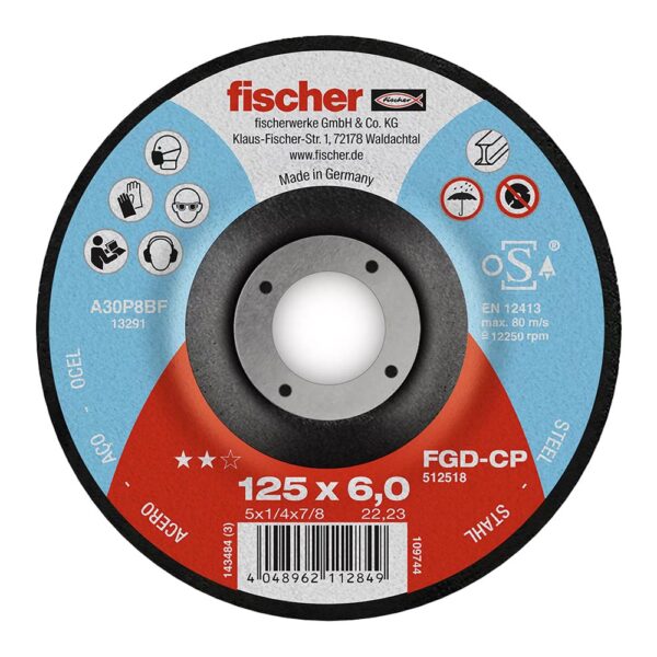 DISCO FGD-CP Ø125x6x22,23 CARBON DESBASTE 512518 FISCHER