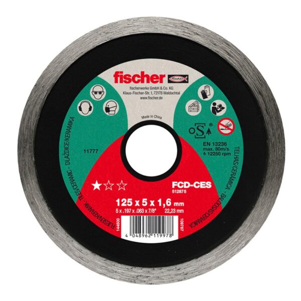 DISCO CORTE DIAMANTE PARA CERAMICA FCD-SES Ø115x1,6x22,23 512874 FISCHER