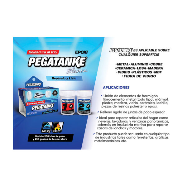 PEGATANKE EPOXICO BLANCO 44ml - Imagen 2