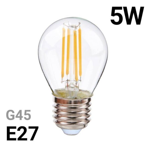 Bombilla LED filamento esférica E27 G45 - 5W