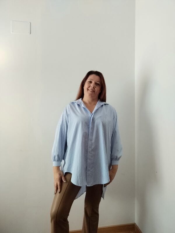 camisa curvy de rallas. 3 colores