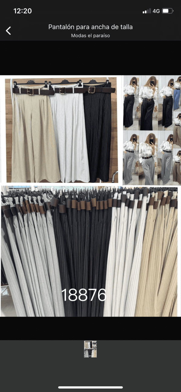 Pantalones anchos de ralla 6 colores