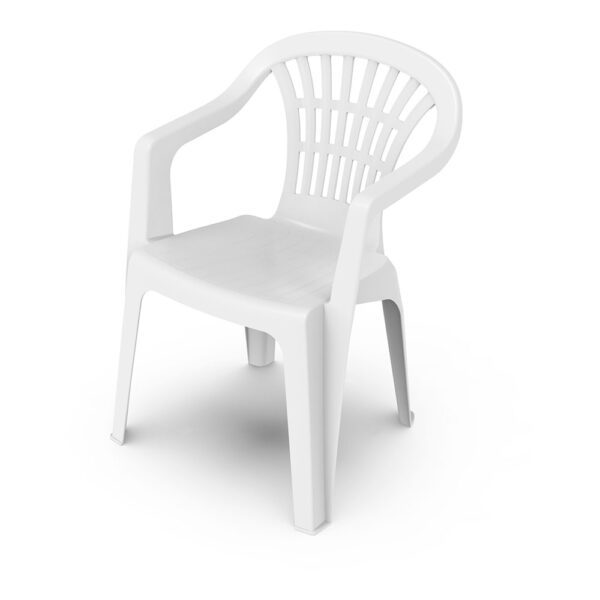 SILLA APILABLE. RESPALDO BAJO COLOR: BLANCO 56x54x80cm, MODELO: LYRA